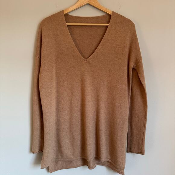 Aritzia Sweaters - Aritzia Babaton Women's Sweater Camel Tan Wool Linen Blend Tunic Capsule